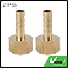 Brass Hose Barb Fitting Connector 2pcs 6mm Hose ID x G 1/4" Female NPT for Car