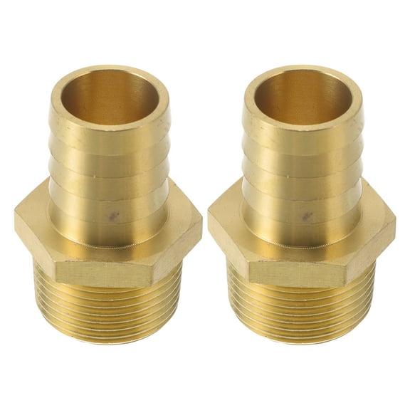 Brass Hose Barb Fittings 1" 1"NPT Male Thread Straight Barb Connector for Air Water Oil Gas Fuel 2 Pcs Gold Tone