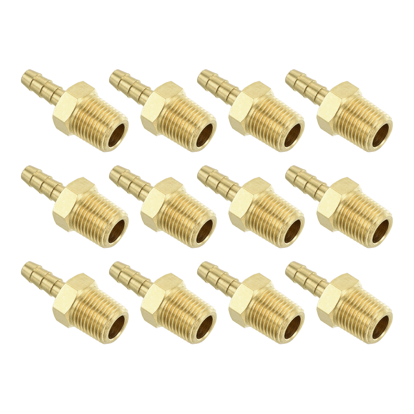 Raccordo A Gomito In Ottone 90° Con Filettatura Maschio BSP/NPT Da 1/2". Attacco Per Tubo Flessibile Da 19 Mm. Ideale Per Collegamenti Idraulici, Aria, Acqua E Olio.