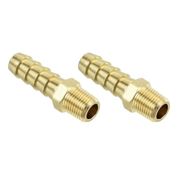 Brass Hose Barb Fittings 2 Pack 5/16" Barbx1/8" NPT Male Brass Barb Pipe Fitting