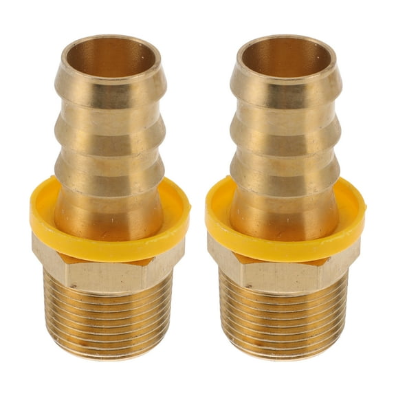 Brass Hose Barb Fittings 7/8" 3/4"NPT Male Thread Barb Fitting for Air Water Oil Gas Fuel 2 Pcs Gold Tone