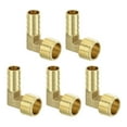 thumbnail image 1 of Brass Hose Barbed Elbow Fitting, 5 Pack 1/2" Barbx1/2" NPT Male 90 Degree, 1 of 6