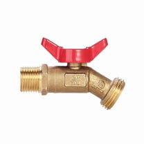Brass Hose Bib Valves Brass Water Spigot 0.5 Inch Male Inlet 3/4 Inch Male Outlet Garden Hose Adapter for Home