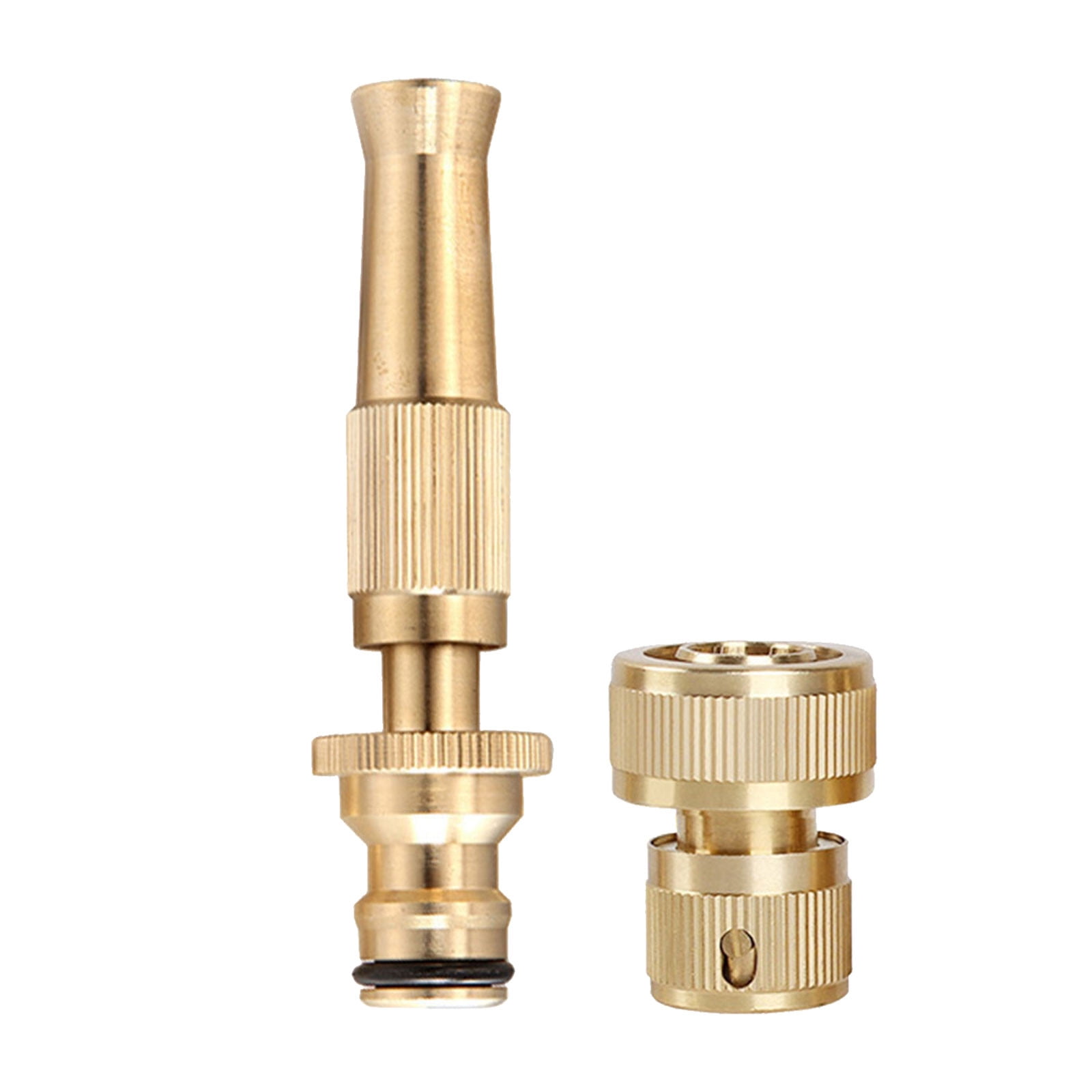 Solid Brass Garden Hose Spray Nozzle - 4 Adjustable Spray Patterns, Twist Control, Heavy Duty