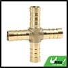 Brass Hose Tail Barb Fitting Cross 4 Way Connector 10mm for Air Water Gas Oil