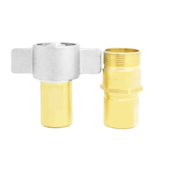 Brass Hydraulic Quick Connector NPT 1/2 3/4 1 Inch, 70 MPa High Pressure Wing-Type Locking Fitting for Cleaning Vehicles & Industrial Equipment(4 points)