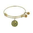 thumbnail image 1 of Brass I Love You Bangle Bracelet 7.25 Adjustable, 1 of 4