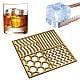 Brass Ice Design Tray Ice Mold for Whiskey & Cocktails Mixed Shapes 110x110x3mm