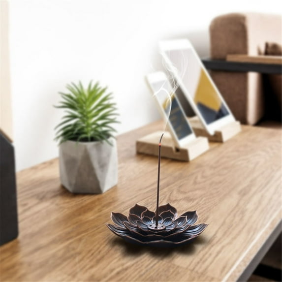 Brass Incense Stick Holder | Alloy Incense Rack with Ash Catcher | Durable Aromatherapy Accessory for Home, Office, Tea House, Yoga Studio | 10cm Diameter | 1 Pack