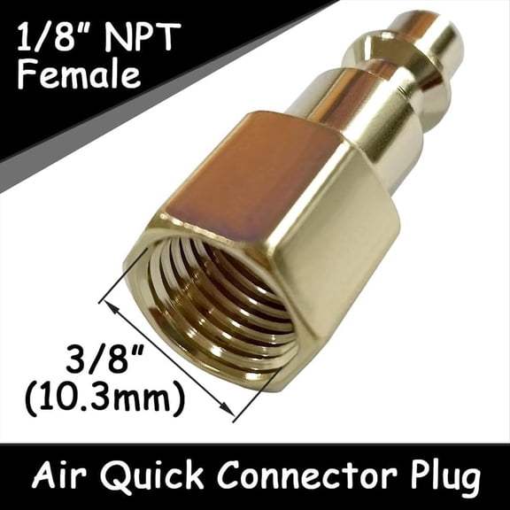 Brass Industrial Air Hose Connect Plug Air Compressor Pneumatic Coupler Fitting Adapter 1/8 Inch NPT Male-6PCS