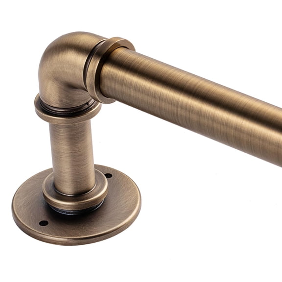 Brass Industrial Pipe Curtain Rod 18 To 45 Inch 1 Diameter Adjustable Wrap Around Metal Window Treatment Rods Ideal As Your Kitchen Bedroom Outdoor Patio Etc