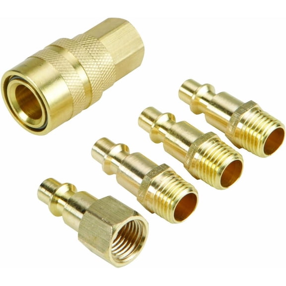 Brass Industrial Quick Coupler Set 5 Pc (Solid Brass)