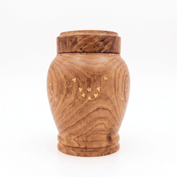 Rosewood Keepsake Urn for Ashes - Handmade Wooden Cremation Memorial Urn with Brass Inlay - Mini 2.4 x 2.4 x 3 in