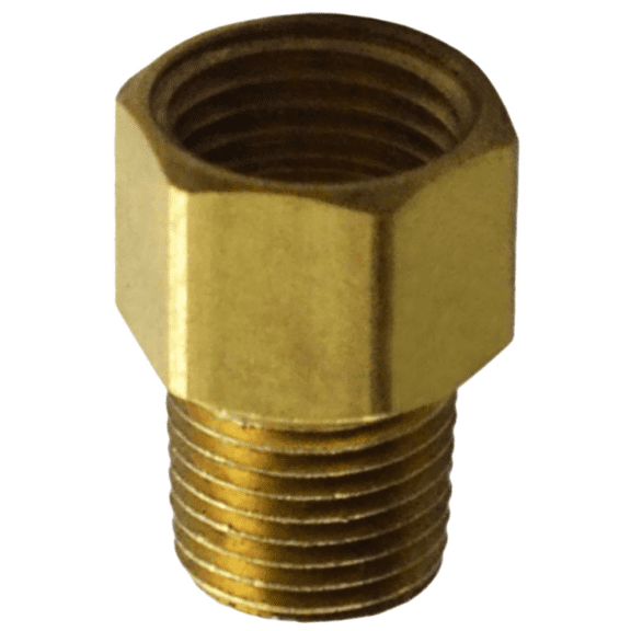 Brass Inverted Flare Brake Line Adapter Fitting 1/8 NPT Male to 3/8-24 Female