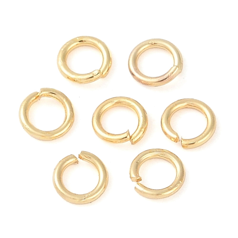 Brass Jump Rings Open Jump Rings Real 18K golden Plated 4x0.7mm Inner Diameter: 2.5mm about: 2200pcs/100g