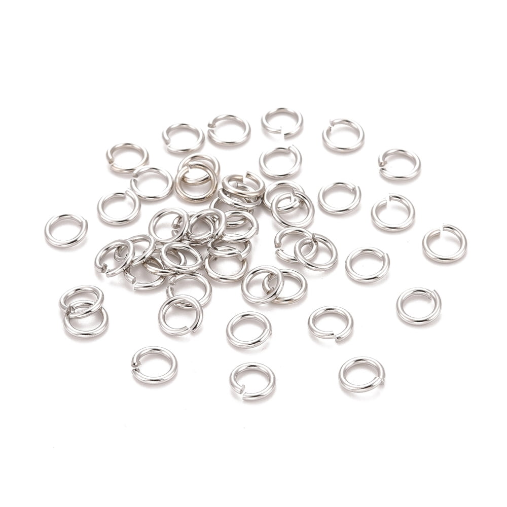 Brass Jump Rings Open Jump Rings with Smooth Joining Ends Cadmium Free Nickel Free Lead Free Platinum 6x1mm 18 Gauge Inner Diameter: 4mm Hole: 4mm 4807pcs/500g