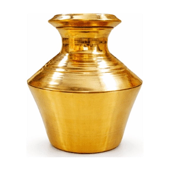 Brass Kalash 500ml  Traditional Hindu Religious Decor for Satyanarayana Pooja, Heavy Temple Finish, Home Temple Decoration