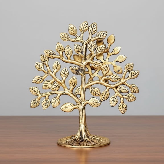 Brass Kalpavriksha Tree Tree of Life Wish-Fulfilling Symbol Home Temple