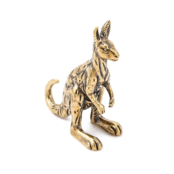 Brass Kangaroo Display Decorations Figurine Home Decoration Golden 39.5x12.5x31mm