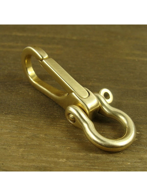Brass Key Chain Ring Belt Snap Hook Clip + U Shackle for Fob Wallet Chain H322##