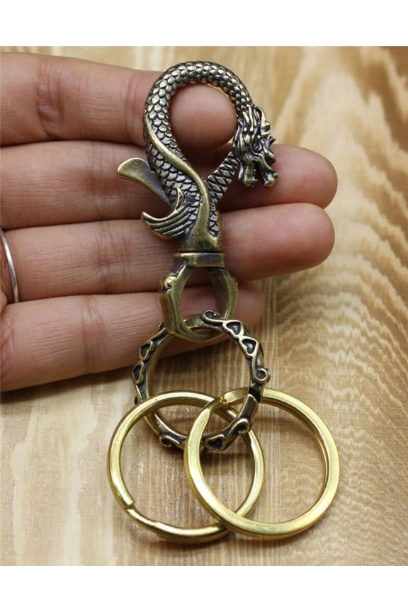 Brass Key Clip Dragon Keychains Keyrings Belt Clip Key Holder