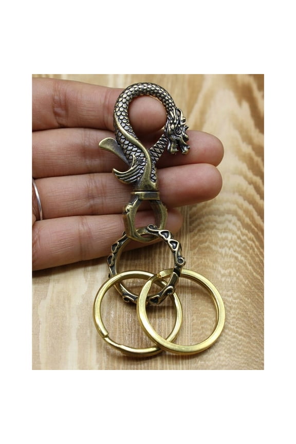 Brass Key Clip Dragon Keychains Keyrings Belt Clip Key Holder