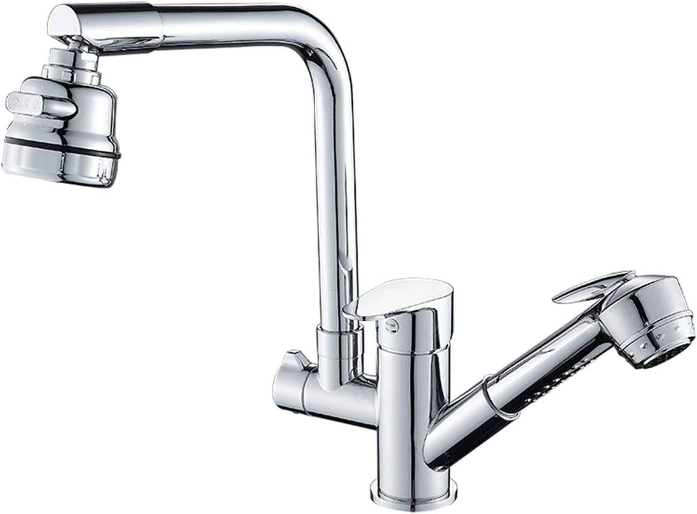 Brass Kitchen Faucet, Vegetable Basin 360°Rotatable Telescopic Cold and