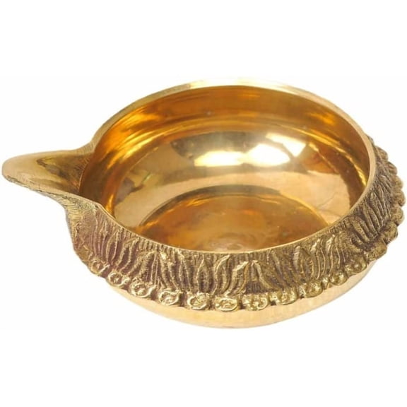 Brass Kuber Diya/Oil Lamp/Deepak (Approx. 2.5 Inches) Set of 10