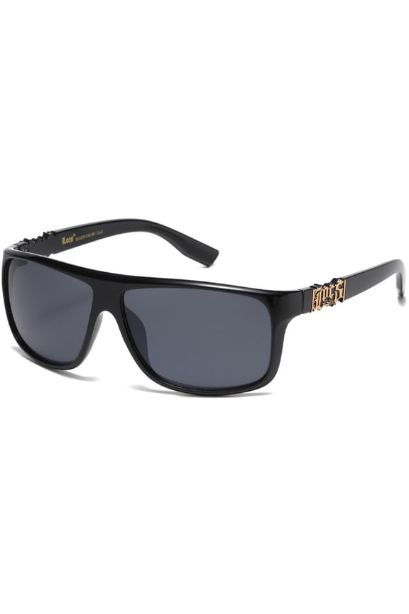 Brass LOGO Black Frame Smoke lens Locs New Sunglasses Free Shipping
