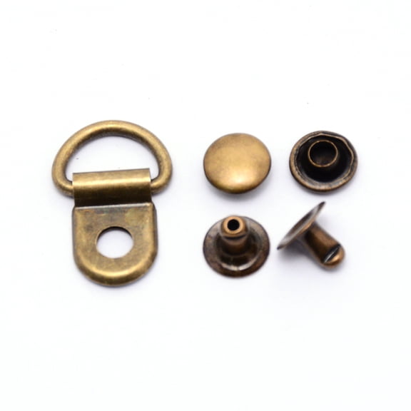 Brass Lace Hooks for Climbing and Outdoor Shoes with Rivets Oval Golden 22x14x3mm Hole: 4mm Button Cover: 8x4mm Rivet: 8x4mm Hole: 2mm