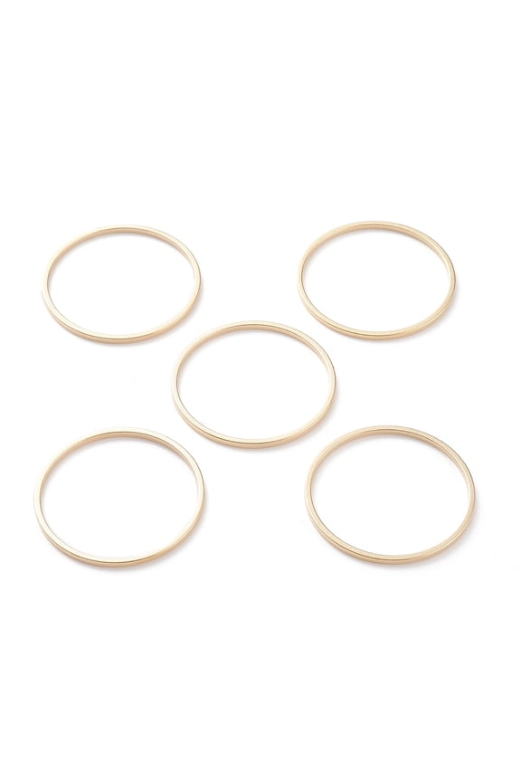 Brass Linking Rings Cadmium Free Lead Free Long-Lasting Plated Round Ring Real 24K Gold Plated Stainless Steel Color 25x1mm