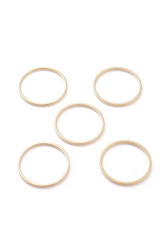 Brass Linking Rings Long-Lasting Plated Round Ring Real 24K Gold Plated 20x1mm Inner Diameter: 18mm