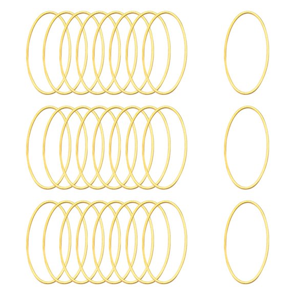 Brass Linking Rings Oval Golden 16mm wide 30mm long 1mm thick