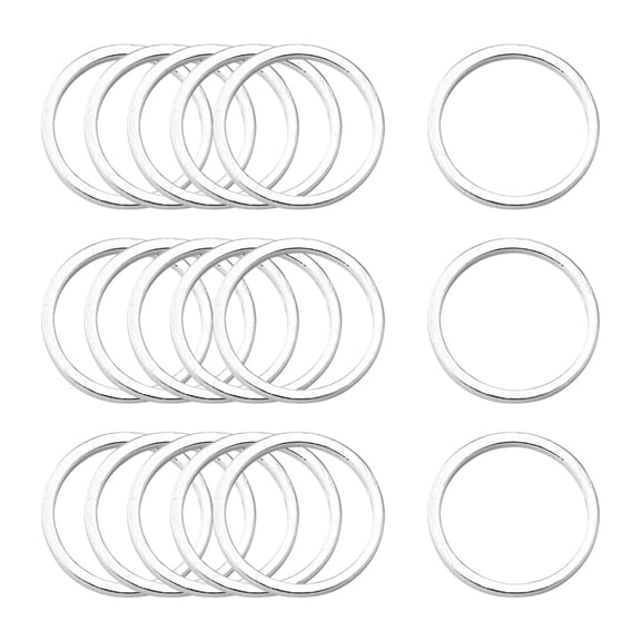 Brass Linking Rings Silver Color Plated 10x1mm