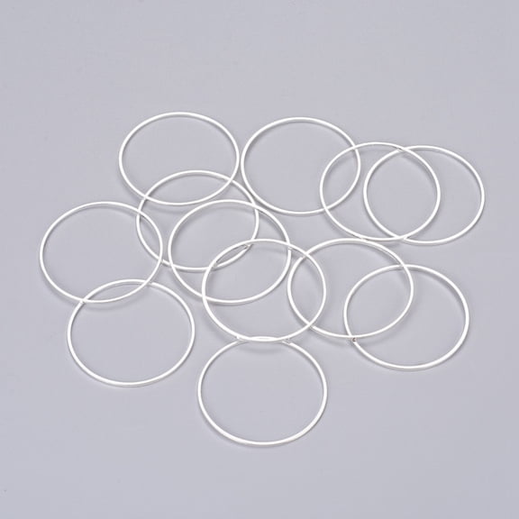Brass Linking Rings Silver Color Plated 16x0.65mm Inner Diameter: 15mm