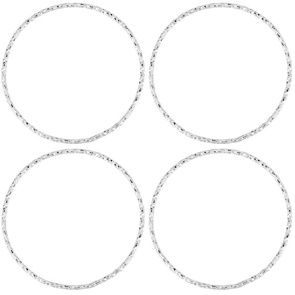 Brass Linking Rings Soldered Nickel Free Textured Ring Shape Real Platinum Plated 30x1mm 20pcs/set for DIY