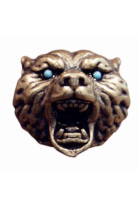 Brass Lion Head Keychain For Everyday Carry Durable Key Ring With Paracord Pendant Unisex Fashion Accessory For Outdoor Adventures