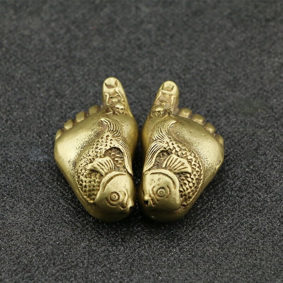 Brass Little Feet Statue Home Ornaments Animal Figurines Gift New 1 Pair Solid