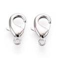 thumbnail image 1 of Brass Lobster Claw Clasps Nickel Free Real Platinum Plated 15x9x3mm Hole: 1.8mm, 1 of 3