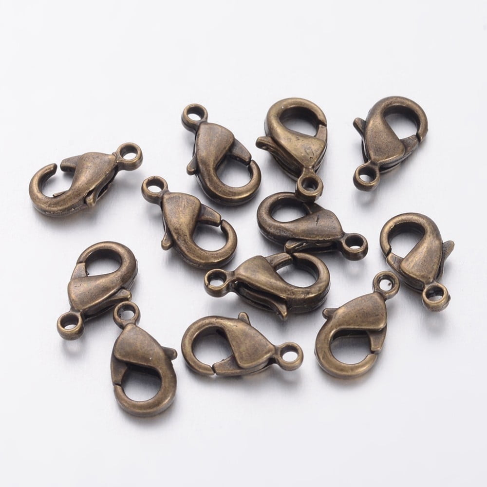 Brass Lobster Claw Clasps Parrot Trigger Clasps Cadmium Free & Nickel Free & Lead Free Antique Bronze 19x10x4mm Hole: 2mm