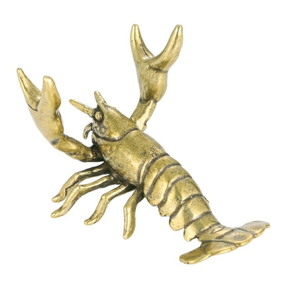 Brass Lobsters Figurine Retro Crawfish Satute Pen Holders Home Decorations Decorative Brass Animal Ornament for Office