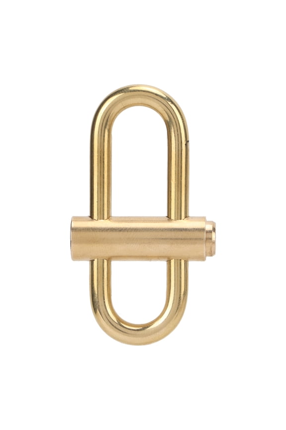 Brass Lock Keychain Smal Oval Slide Locking Snap Lock Clip Buckle Carabiner Key Holder