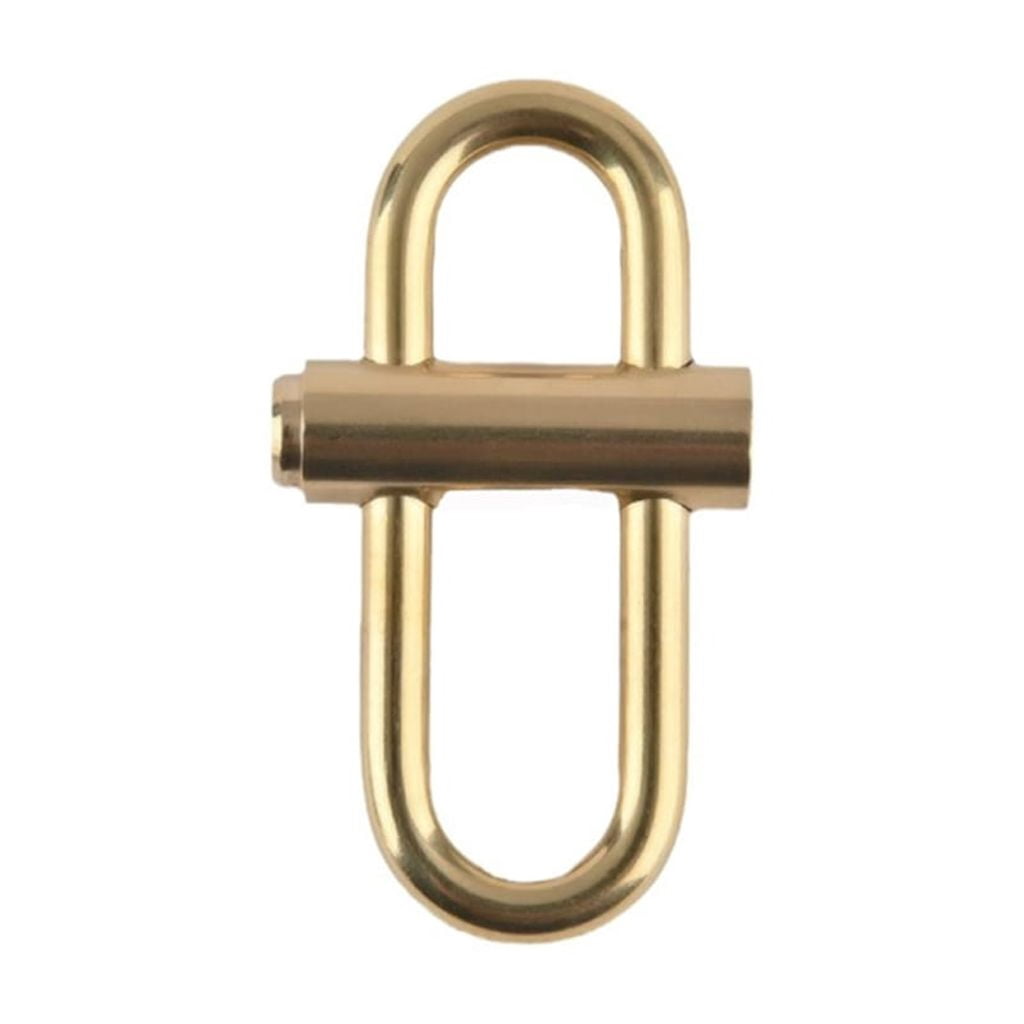 Brass Lock Keychain Smal Ovals Slide Locking Snap Lock Clip Buckle ...