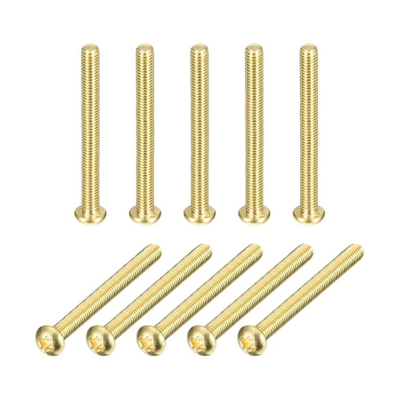 Brass Machine Screws, M3x30mm Phillips Pan Head Fastener Bolts for Furniture, Office Equipment, Electronics 60Pack