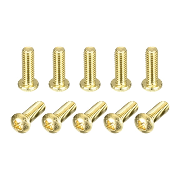 Brass Machine Screws, M4x12mm Phillips Pan Head Fastener Bolts for Furniture, Office Equipment, Electronics 36Pack