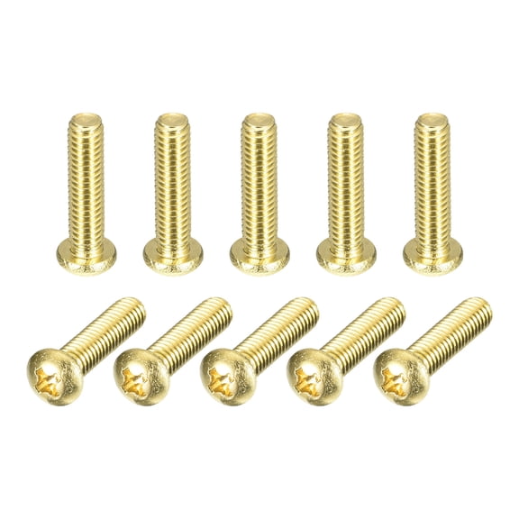 Brass Machine Screws, M4x16mm Phillips Pan Head Fastener Bolts for Furniture, Office Equipment, Electronics 60Pack