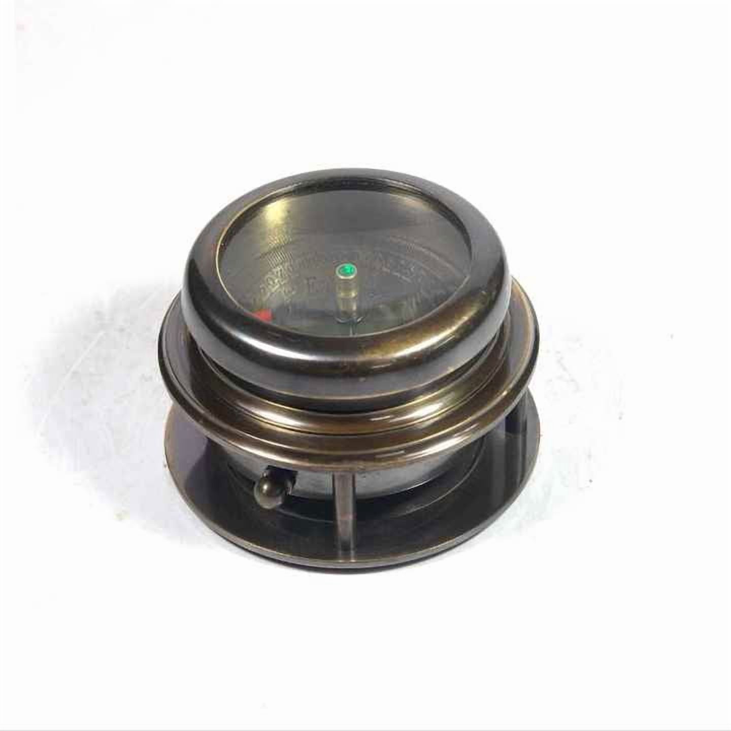 Brass Magnetic Antique Drum Compass Nautical Engravable Personalized Travelling Camping Hiking Pocket Gift Compass