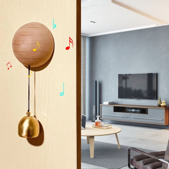 Brass Magnetic Doorbell for Refrigerator, Solid Wood & Brass Material, Decorative Pendant with Clear Ringing Tone, Gift & Home Accessory, 1 Pack