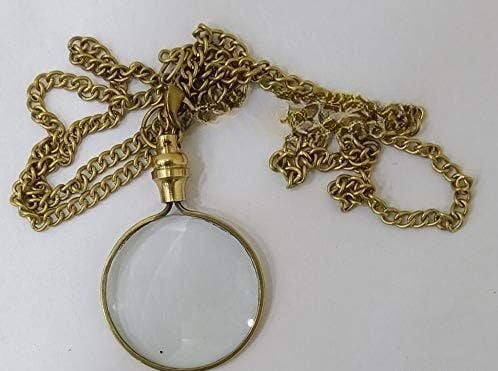 Brass Magnifier Locket Zoom Necklace Style Magnifying Glass Gift Item Rustic Vintage Home Decor Gifts