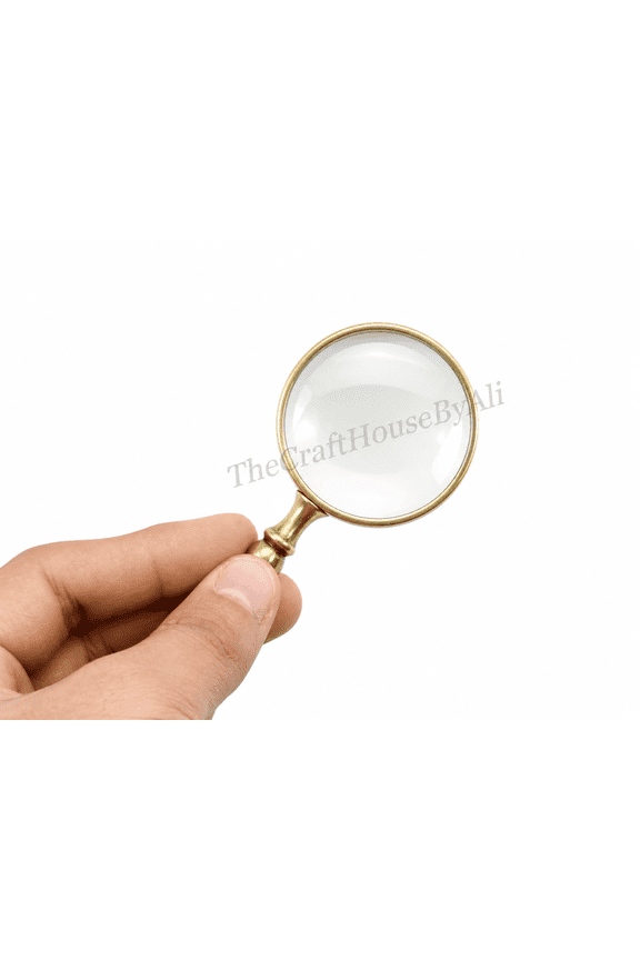 Brass Magnifying Glass Key Chain Round Magnifier collectible Key Ring